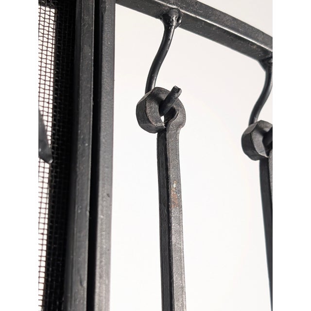 Wrought Iron Fire Screen from Atelier Marolles, France, 1950s For Sale - Image 6 of 13