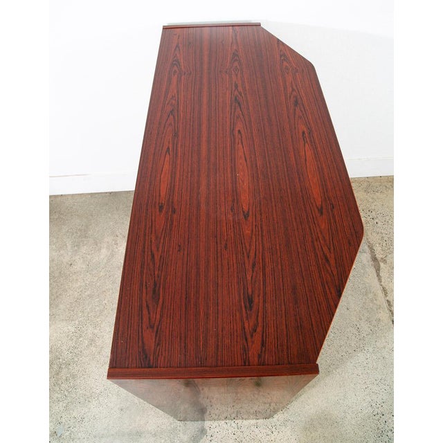 1960s Mid Century Danish Modern Credenza Sideboard Rosewood Tambour Door Drawers For Sale In Sacramento - Image 6 of 12
