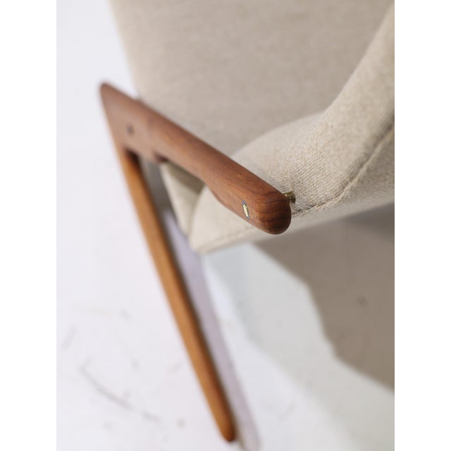 Boomerang Rocking Chair attributed to Mogens Kold in Teak, Denmark 1960s For Sale - Image 9 of 13