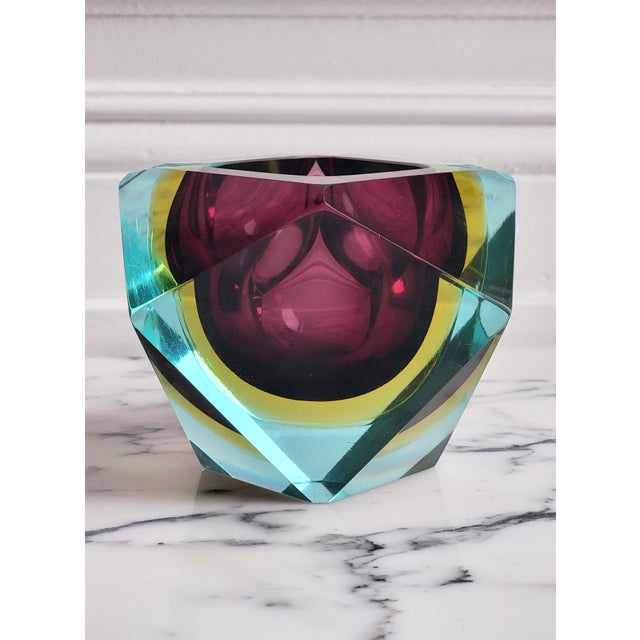 Maroon Mid-Century Italian Murano Glass Bowl by Flavio Poli for Seguso, 1960s For Sale - Image 8 of 11