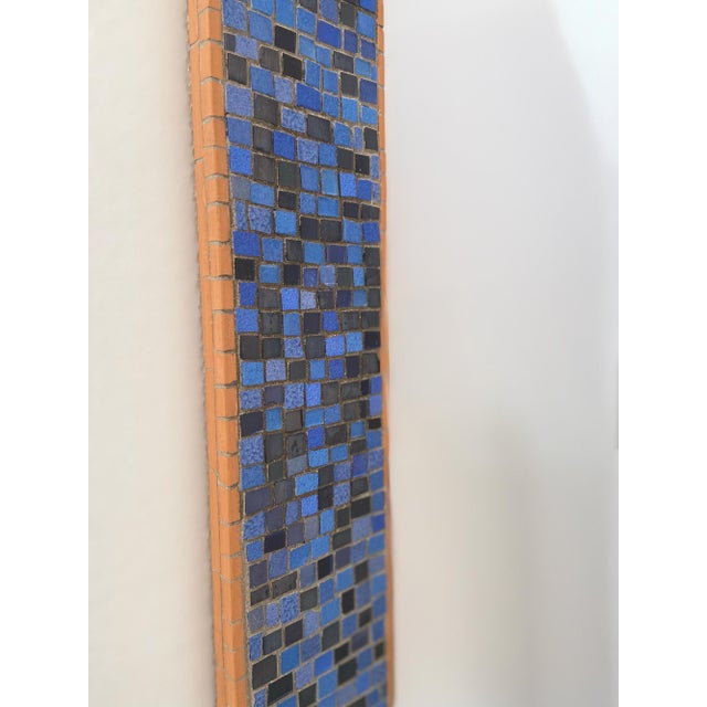 Postmodern Decorative Wall Mirror with Blue Mosaic Frame, 2009 For Sale - Image 3 of 7