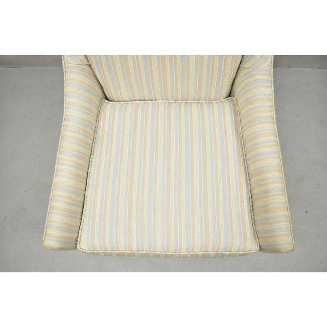 Wood Mid Century Modern Milo Baughman Style Wooden Swivel Base Club Lounge Chair For Sale - Image 7 of 11