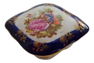 Vintage Oval Porcelain Trinket Box