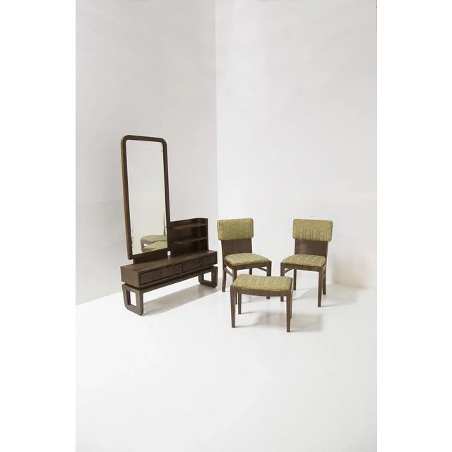 Vanity Mirror, Armchairs and Ottoman by Paolo Buffa, 1950s, Set of 4 For Sale - Image 12 of 13