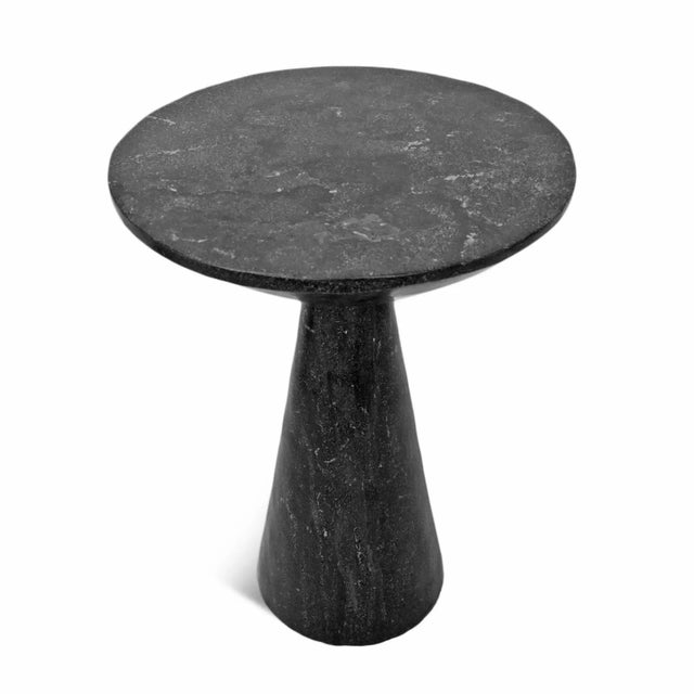 Modern attractive dark charcoal grey bluestone cone side table. Beautiful natural luster stone finish. Can be placed...