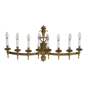 1960s Large 8 Lights Brass Wall Light Sconce