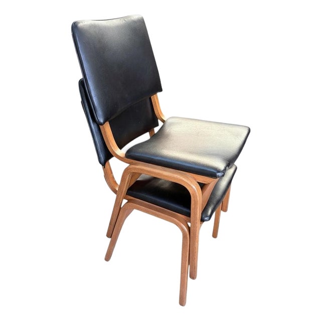 Mid-Century Black Bentwood Dining Chairs, Set of 2 For Sale