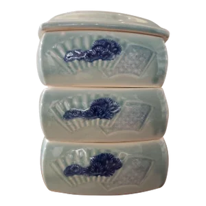 Early 20th Century Japanese Celadon Jubako - Set of 4