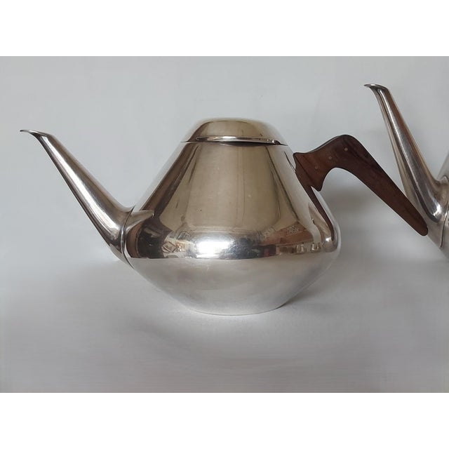 Mid-Century Modern 1960s Mid Century Modern Scandinavian Design Alpaka Tea Set Serving Set - 4 pcs For Sale - Image 3 of 7
