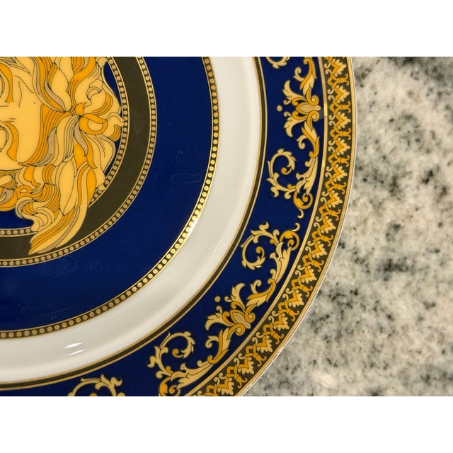 Rosenthal Versace Medusa Blue Porcelain Bread & Butter Plate, 7.25” For Sale In Dallas - Image 6 of 9