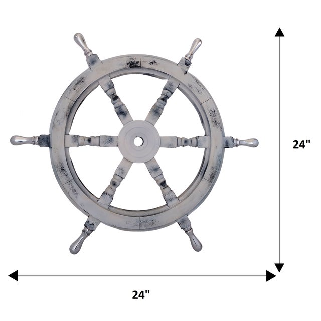 Upgrade your home décor with this stunning handcrafted nautical ship’s steering wheel, beautifully designed with natural...