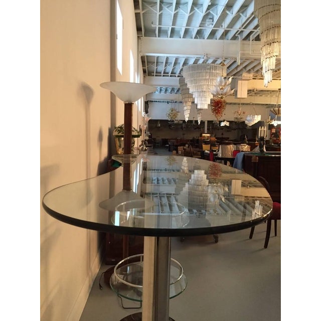 1970s Mid Century Modern Chrome and Glass Dry Bar For Sale - Image 5 of 8