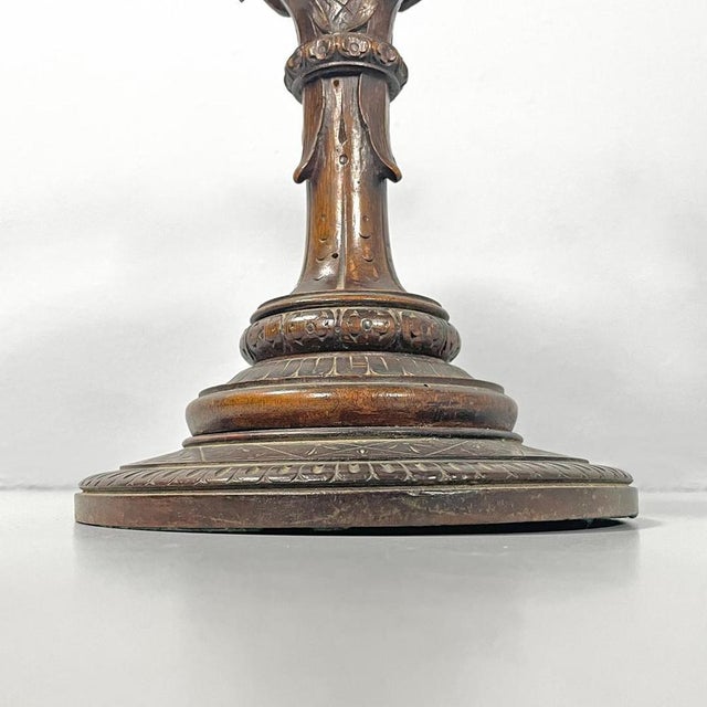 Italian Cup with Glass Hemisphere and Decorated Wood Stem, 1890s For Sale - Image 18 of 18