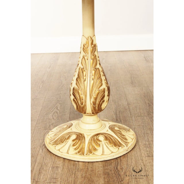 Italian Florentine Style Marble Top Pedestal Occasional Table For Sale - Image 9 of 13