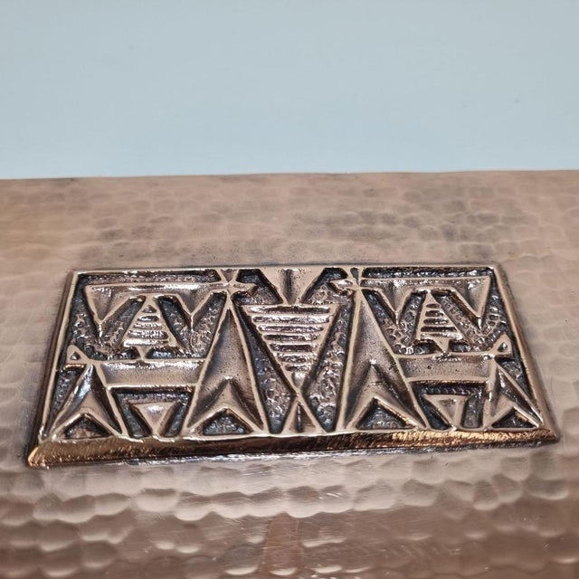 Metal Mid-Century Modern Copper Cigar Box by Ilona Jónás, 1970s For Sale - Image 7 of 12