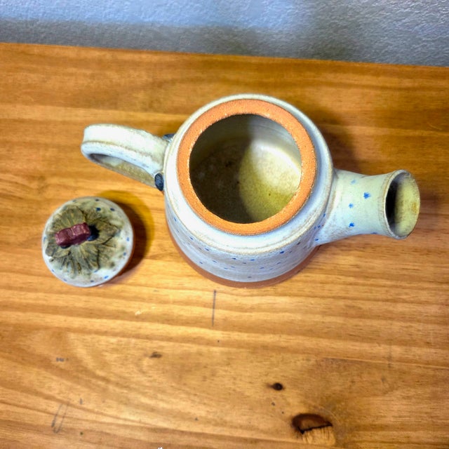 Mid 20th Century Sandra Schmitt McKenzie River Pottery Stoneware Teapot & Lidded Casserole Set, Rustic Studio Art Pottery For Sale - Image 13 of 17