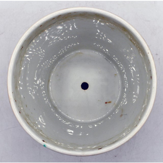 Blue Circa 1870 Old Paris French Porcelain Cache Pot With Drip Pan Base For Sale - Image 8 of 11