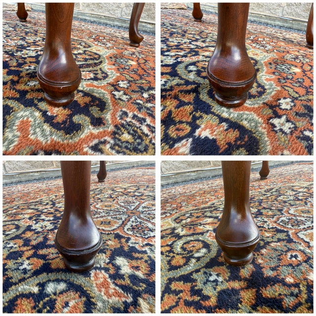 Wood 1980s Knob Creek Traditional Queen Anne Solid Cherry Side Table With Carvings For Sale - Image 7 of 10