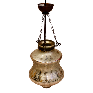 Vintage Mercury Glass Pendant Light Fixture