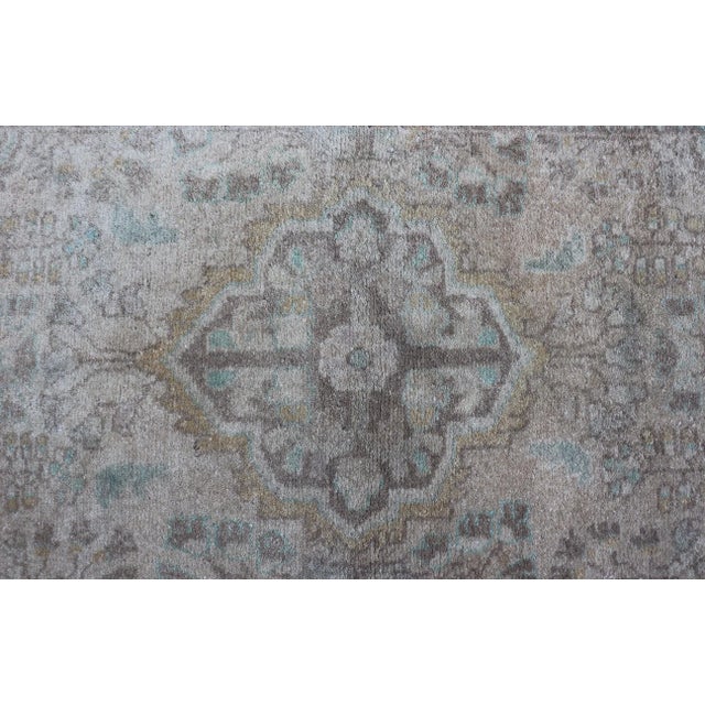 Textile Neutral and Earth Tone Vintage Persian Lilihan Rug With Medallion in Taupe For Sale - Image 7 of 12