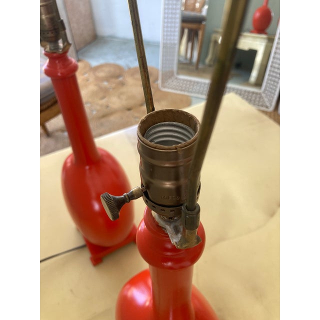 1950s Hollywood Regency Coral Table Lamps - a Pair For Sale - Image 13 of 14