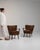 Brown 1940s Mid-Century Modern Brown Wood Pair of Club Chairs For Sale - Image 8 of 13