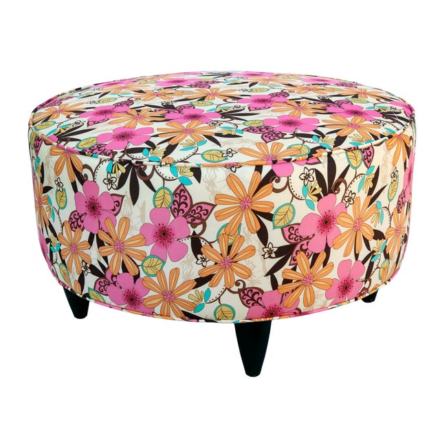 Late 20th Century Large Floral Foot Stool For Sale In Los Angeles - Image 6 of 10