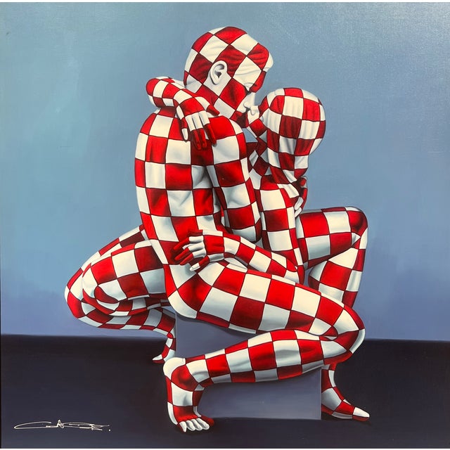 Jack Gage, Le Baiser, Oil & Acrylic on Canvas For Sale - Image 16 of 16