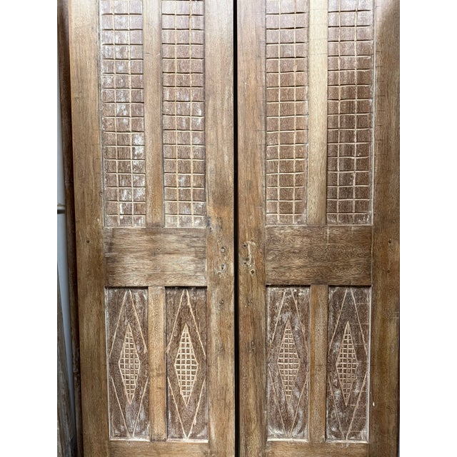 Vintage Hand-Carved Wooden Sliding Barn Door – Antique Reclaimed Wood Statement Door Panel 80 For Sale In Orlando - Image 6 of 7