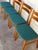 Set of 4 Vintage Danish Teak Dining Chairs Mid Century Modern Blue Upholstered For Sale - Image 4 of 9