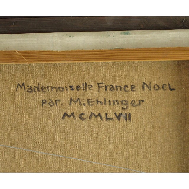 Parisian Socialite Woman Oil on Canvas Painting by Maurice Ehlinger For Sale - Image 11 of 13