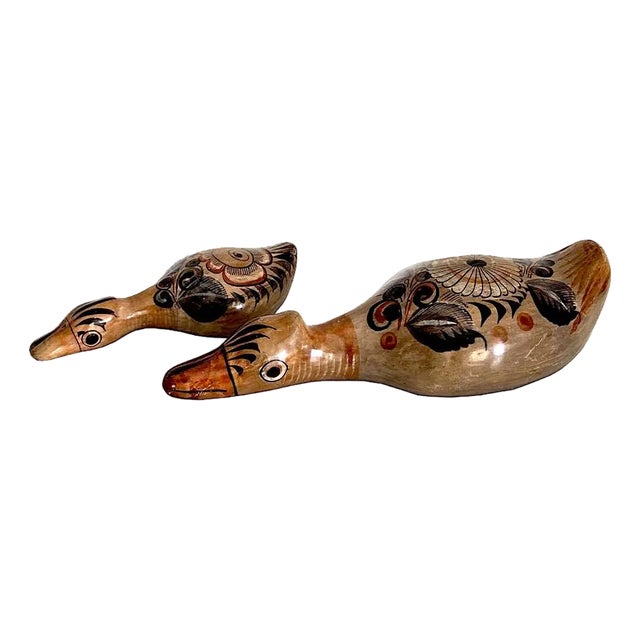 1960s Tonalá Mexico Ceramic Duck Figurines, Set of 2 For Sale