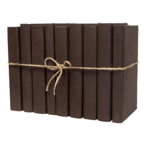 Decorative Books - Coffee Linen Wrapped Book Bundle - 1 Foot of Brown Books