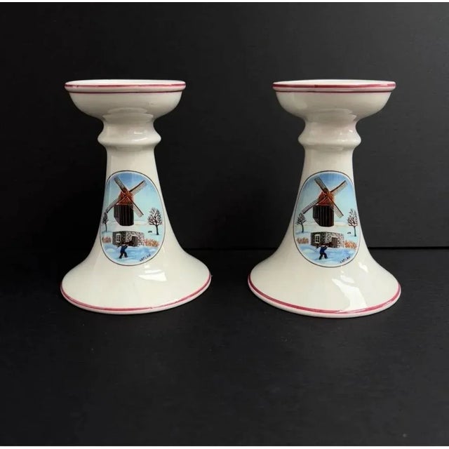 Vintage porcelain Villeroy & Boch candlesticks. Christmas Series by French artist Gerard Laplau. Candlesticks look very...