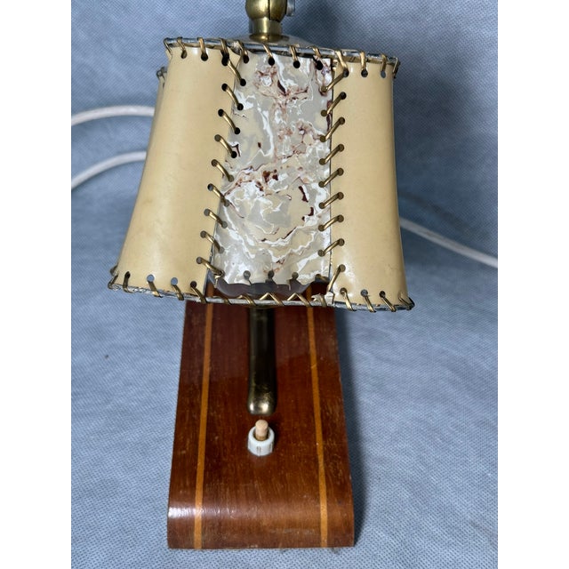 Mid-Century Table Lamps with Wooden Bases, 1950s, Set of 2 For Sale - Image 6 of 14