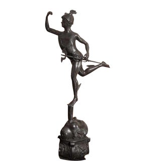 Italian Mecury Statue in Bronze For Sale