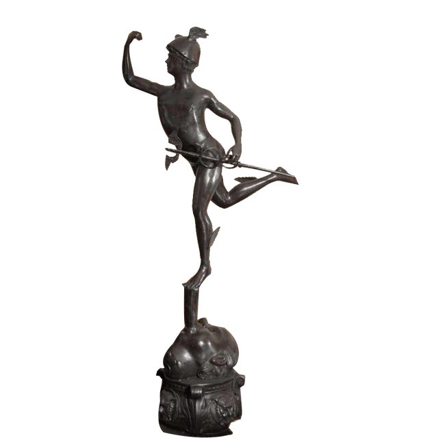 Italian Mecury Statue in Bronze For Sale