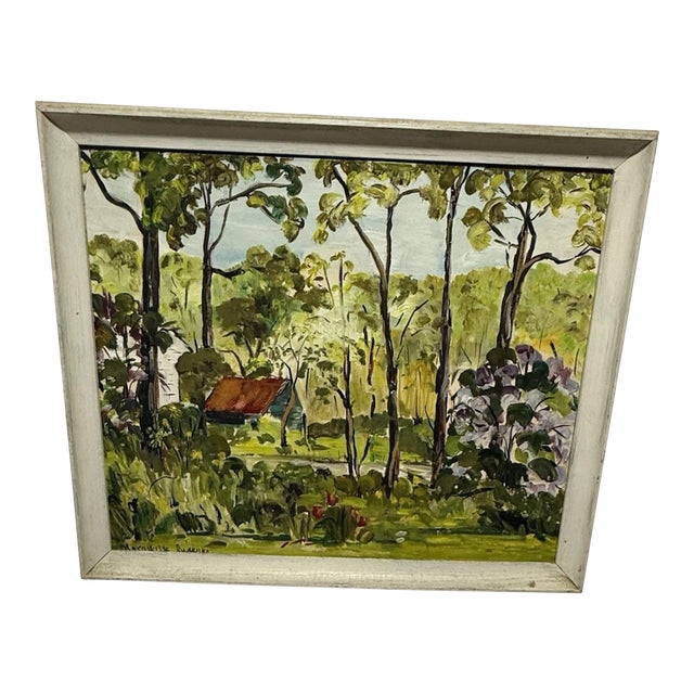 Vintage Signed Marguerite Sweeney Painting Oil on Masonite For Sale