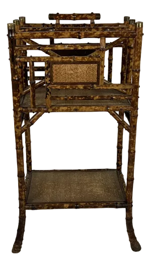 Italian Bamboo Magazine Rack with Brass Parts, Italy, 1960s