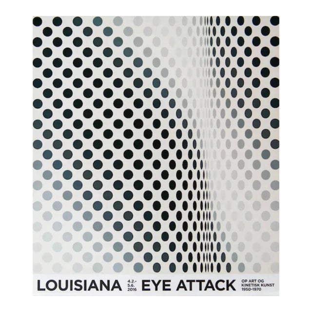 60's Bridget Riley B & W Original Pop Art Exhibition Poster Pause 1964 Mad Men For Sale