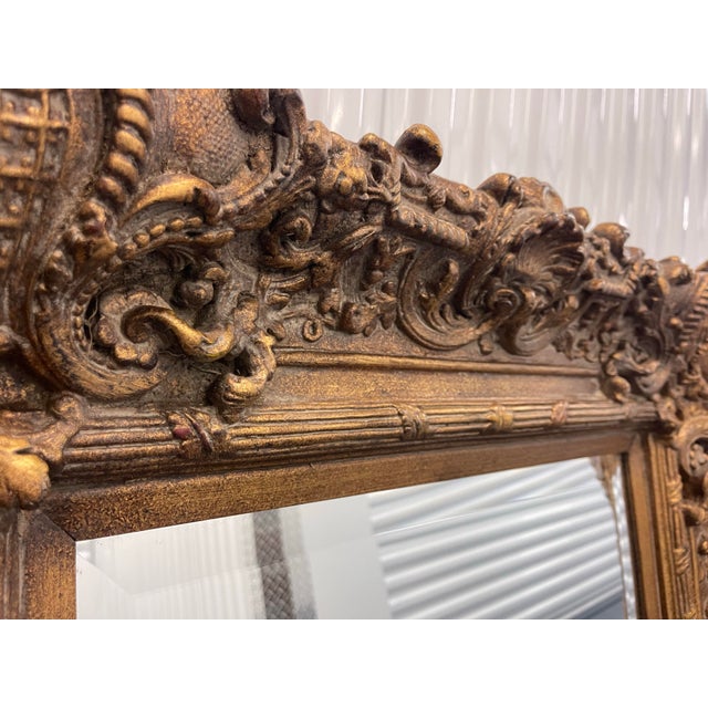 John-Richard 1990s John-Richard Ornate Giltwood Baroque Style Wall Mirror For Sale - Image 4 of 11