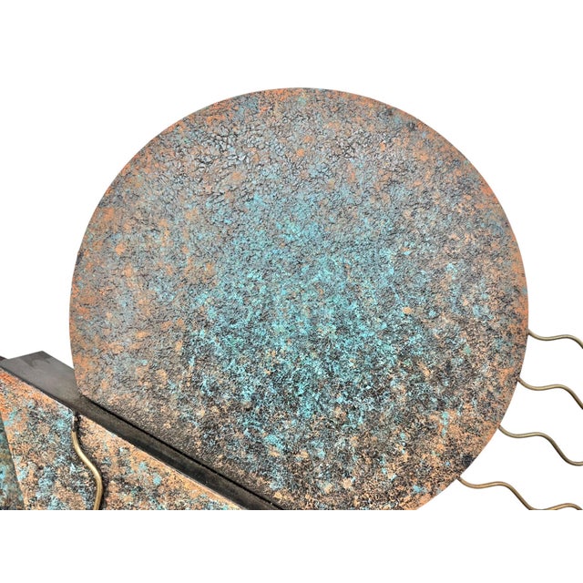 Curtis Jere Post Modern Metal Abstract Wall Art Sculpture Signed Curtis Jere 1991 For Sale - Image 4 of 7