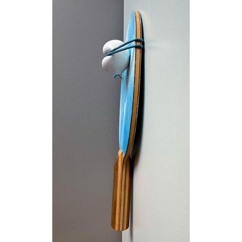 Contemporary Vera Vizzi, Ping Pong Racket in Sky Blue, 2024, Mixed Media For Sale - Image 3 of 10