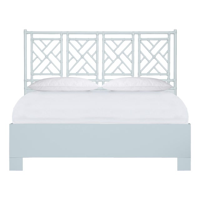 Chippendale Platform Bed California King - Light Blue For Sale