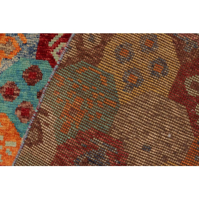 Shabby Chic Balochi Pink/Blue Wool Rug - 6'7''x9'9'' For Sale - Image 9 of 10