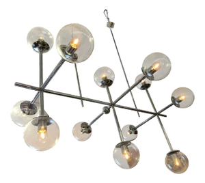 Large Chrome Ceiling Lamp from Kinkeldey, 1970s