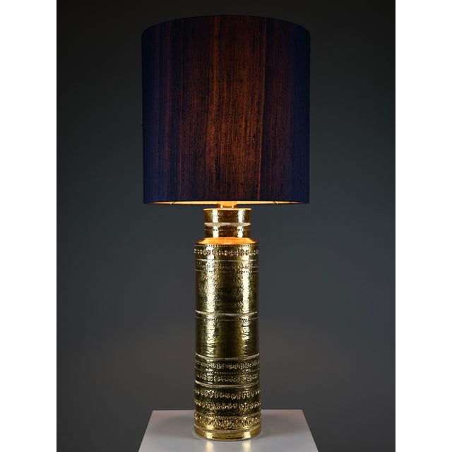 Gilded Table Lamp by Aldo Londi for Bitossi, 1960s For Sale - Image 11 of 11