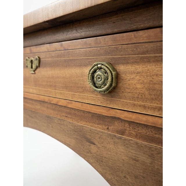 Mahogany Inverted Breakfront Sideboard with Brass Gallery, 19th Century For Sale - Image 5 of 6