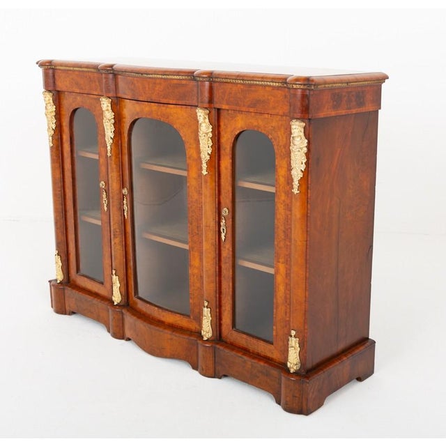 Victorian Credenza Burr Walnut Cabinet, 1870 For Sale - Image 3 of 7