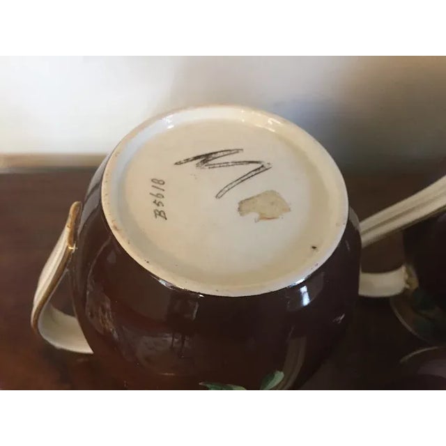 Mid 19th Century English Aesthetic Movement Pottery Pitchers Decorated with Fruit Peach Quince Branches - Set of 3 For Sale - Image 5 of 12